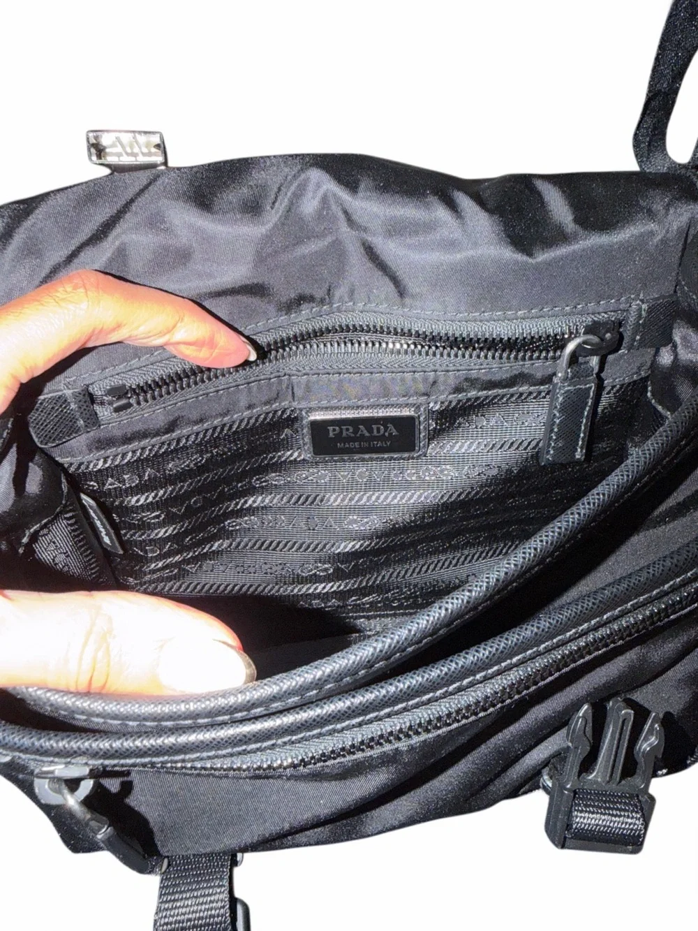 Prada Black Nylon Messenger Bag with Adjustable Strap